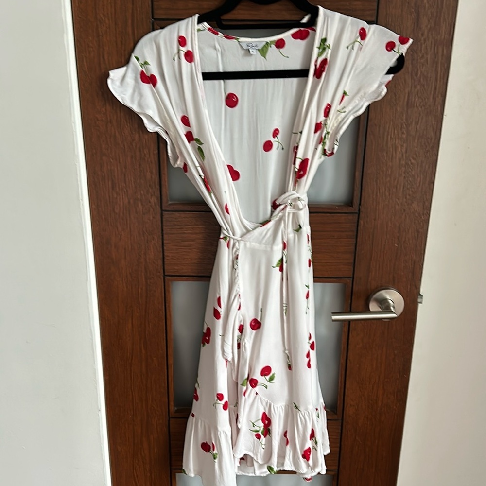 Rails cherry print, wrap dress.